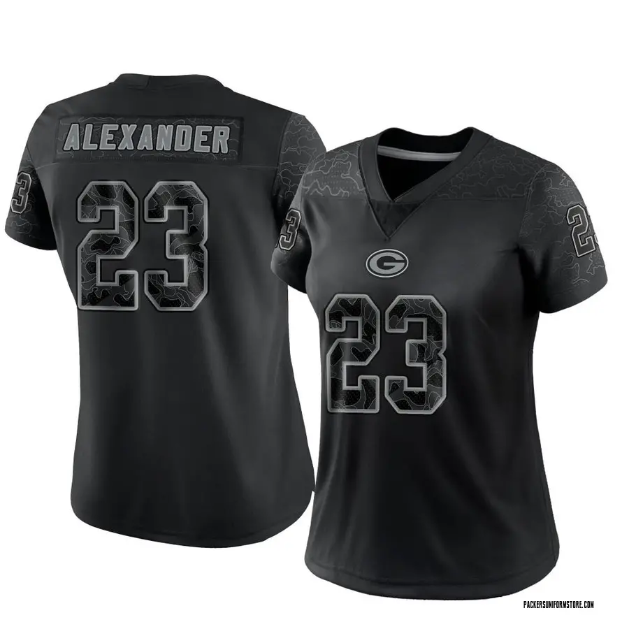 Nike Green Bay Packers 23 Jaire Alexander Black Reflective Vapor Limited  Men Jersey