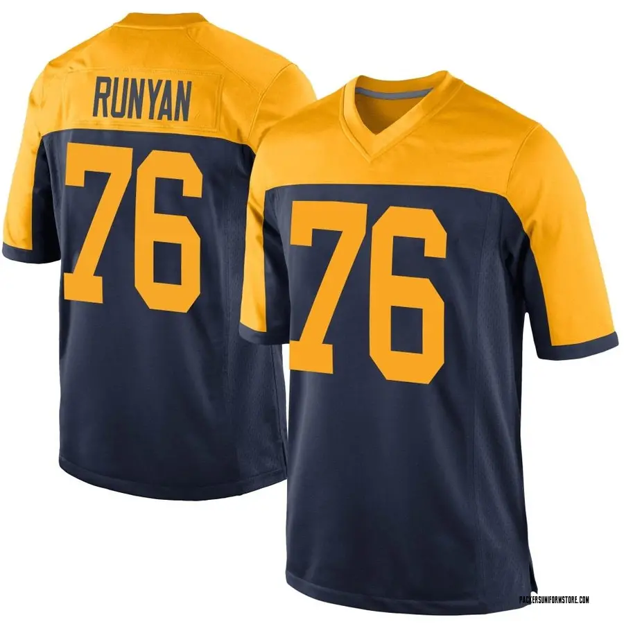 Nike Jon Runyan Green Bay Packers Youth Game Navy Alternate Jersey