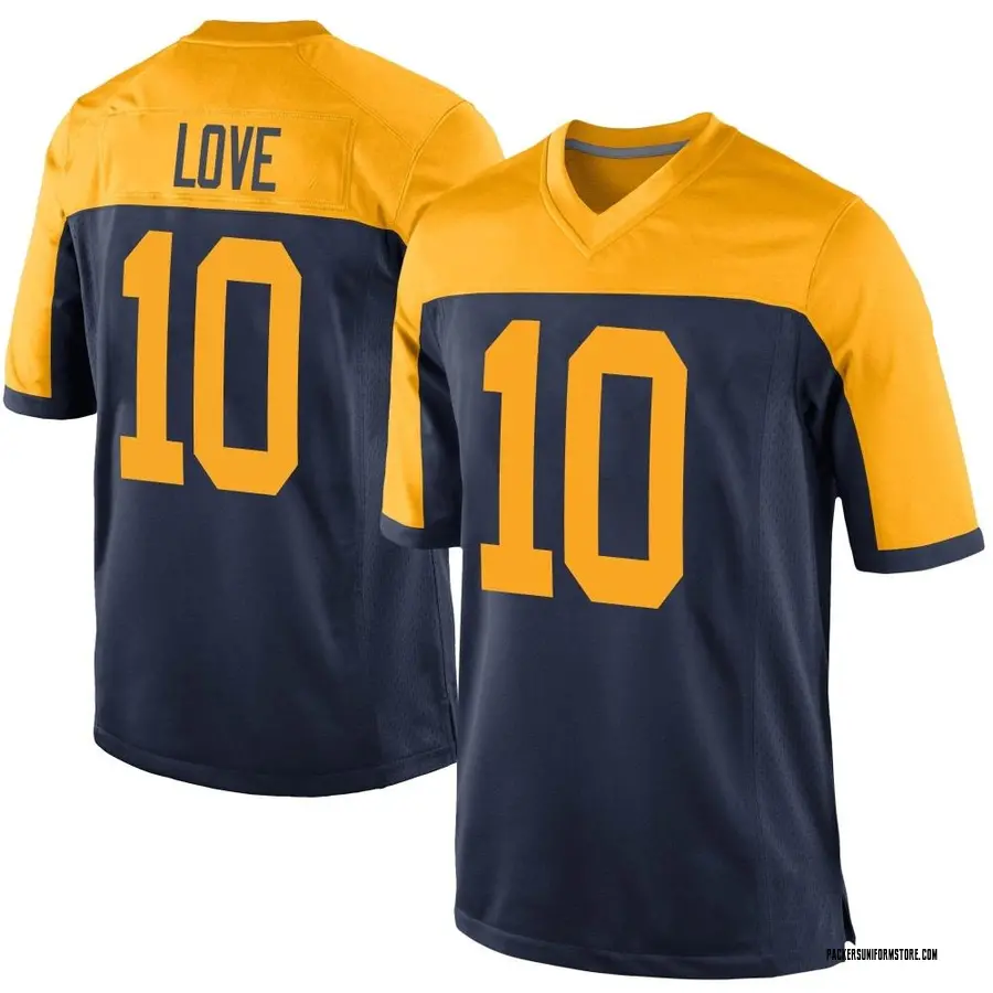 Nike Jordan Love Green Bay Packers Men's Game Navy Alternate Jersey