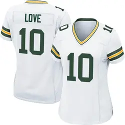 Packers #10 Jordan Love Away Womens Nike Game Jersey 2XL White