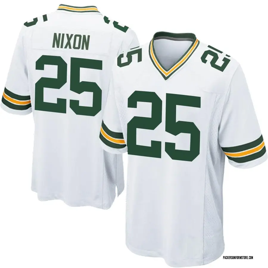 Packers #25 Keisean Nixon Nike Away Limited Jersey 3XL White
